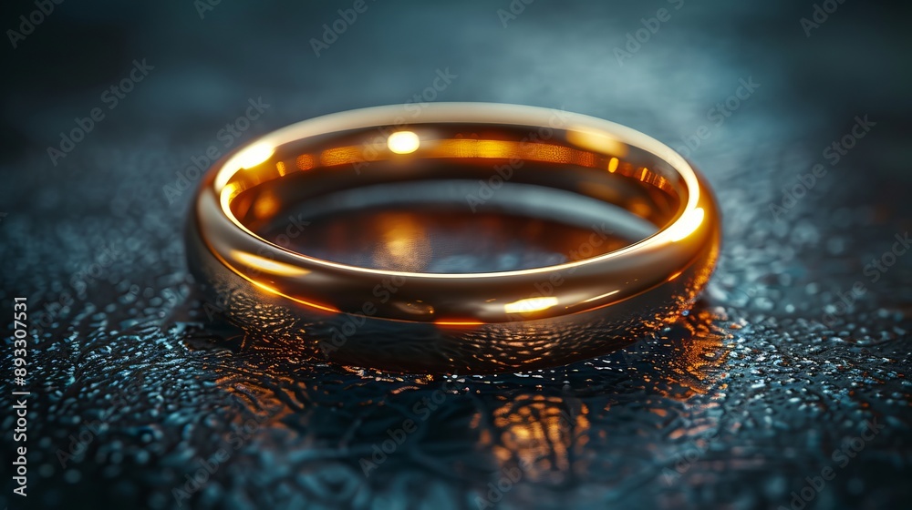 A combination of beauty and brevity: a gold ring on a minimalist background. A combination of beauty and brevity: a gold ring on a minimalist background.