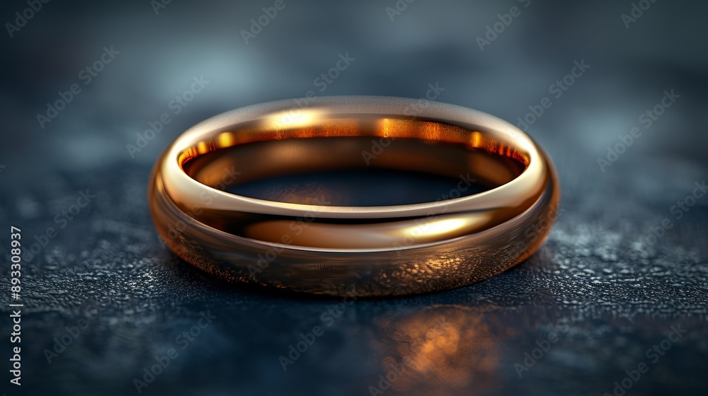 A gold ring shining against a simple background is a symbol of refined simplicity. A gold ring shining against a simple background is a symbol of refined simplicity.