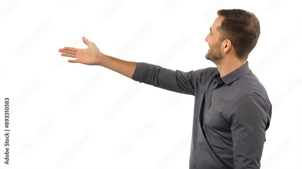 Smiling Man Extending Hand for Handshake with Ai generated.
Smiling Man Extending Hand for Handshake with Ai generated.