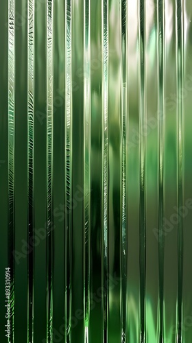 green Glass with Simple Patterns and Bright Details