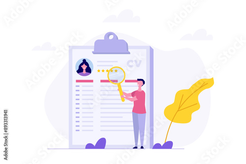 Hr manager man, Headhunting and recruiting  concept. Vector illustration.