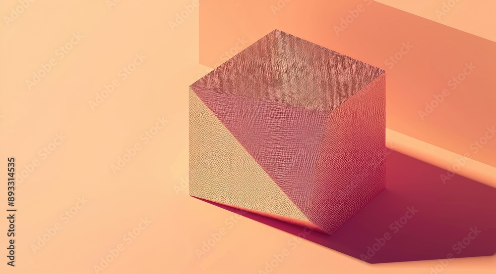 Minimalist Geometric Cube in Soft Pink Minimalist Geometric Cube in Soft Pink