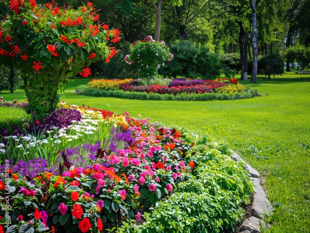 Captivating Beauty: A 4:3 Perspective of a Flowerbed Captivating Beauty: A 4:3 Perspective of a Flowerbed