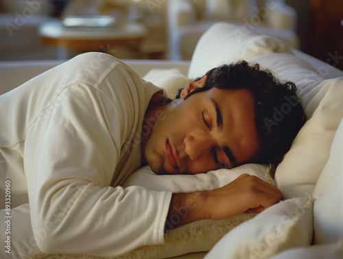 Man sleeping on couch