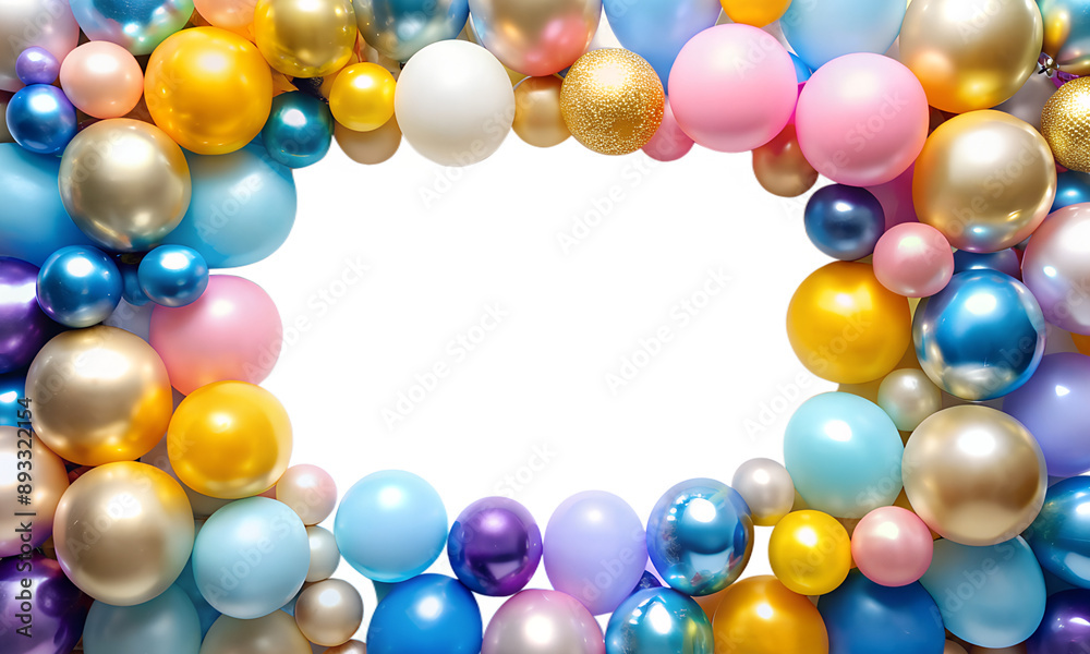 Balloon frame on transparent background. The concept of celebration and fun. Balloon frame on transparent background. The concept of celebration and fun.