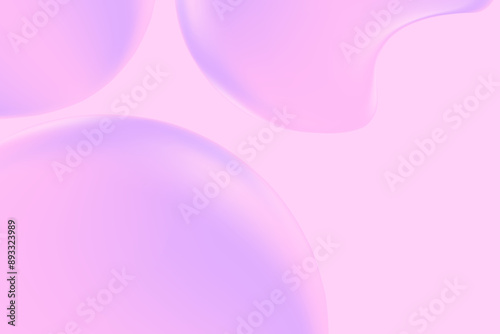 Abstract light violet, pink holographic liquid wavy shapes, flowing colorful gradient textured background with copy space. Fluid organic forms, smooth fluids like gel, collagen, serum.