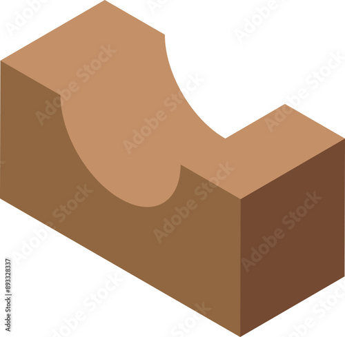 Brown wooden skate park ramp obstacle for practicing jump and grind tricks