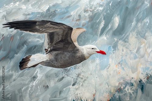 Heermann's Gull in flight photo