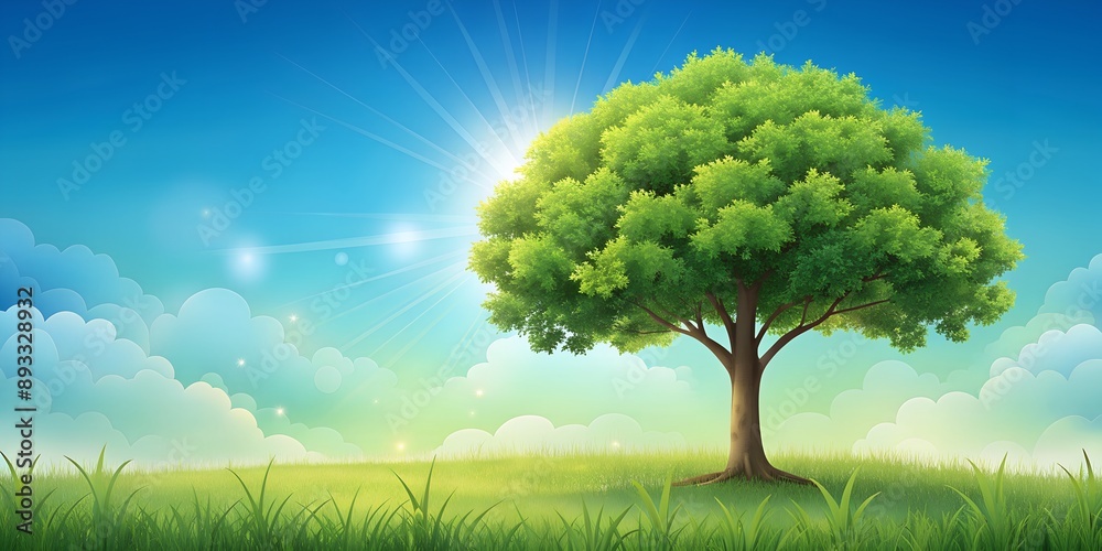 Nature background illustration nature tree Generative By AI Nature background illustration nature tree Generative By AI