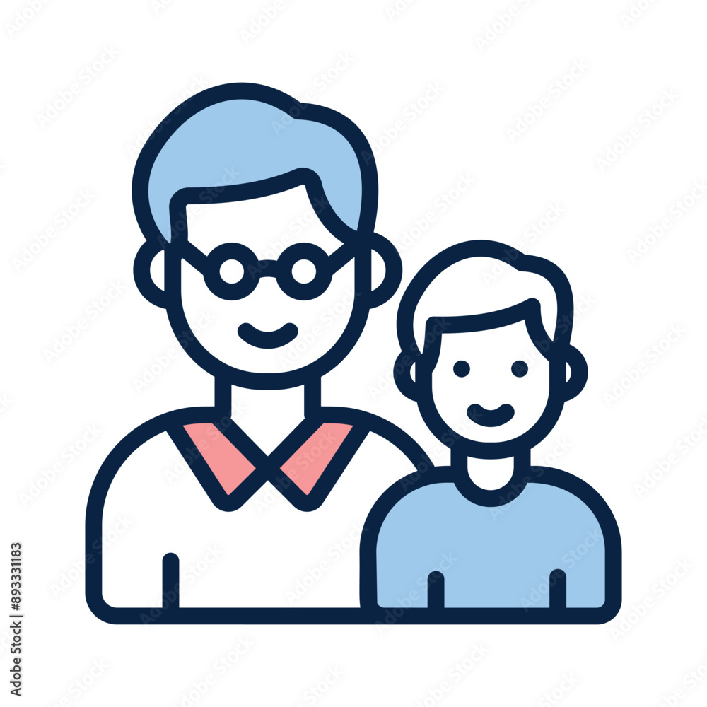 A modern icon of father and son, fatherhood vector design A modern icon of father and son, fatherhood vector design