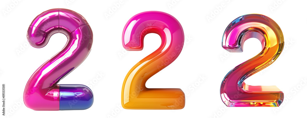 2 number 3D icon on transparent background 2 number 3D icon on transparent background