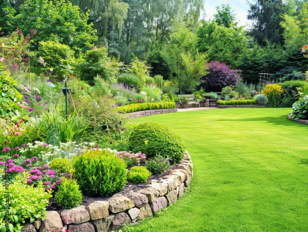 English Charm: A Picturesque Country Garden in Full Bloom - English Charm: A Picturesque Country Garden in Full Bloom -