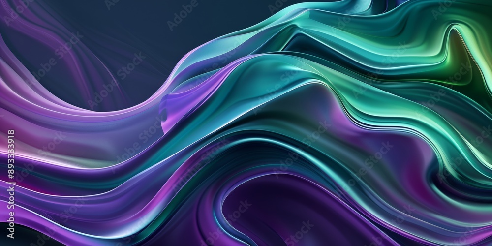 Abstract background with wavy elements and dynamic style in green and violet tones, minimalist design. Abstract background with wavy elements and dynamic style in green and violet tones, minimalist design.