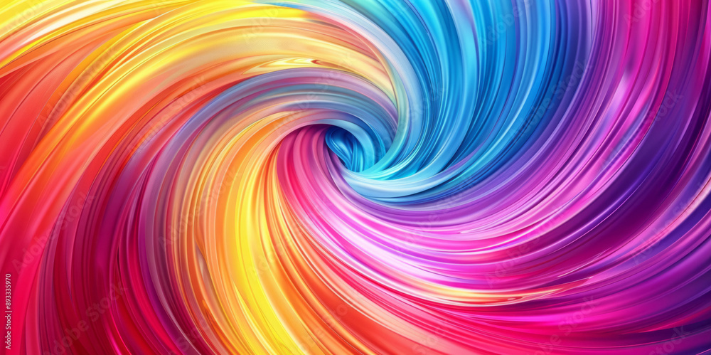 Obraz premium A colorful abstract swirl background, with vibrant illustrations, psychedelic overload, in light crimson and sky-blue colors.