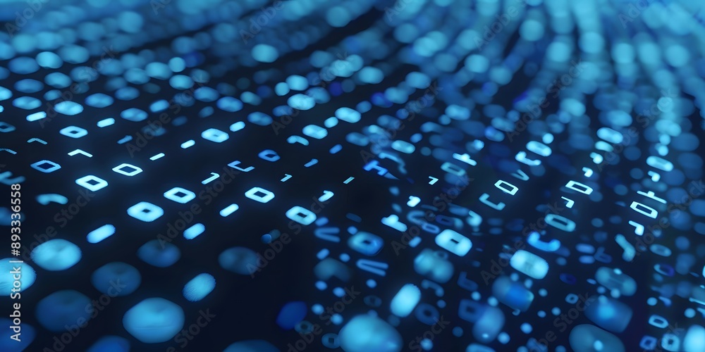 Digital Binary Code Pattern with Technology Theme Background