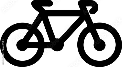 Silhouette of bicycle with related keywords on white background