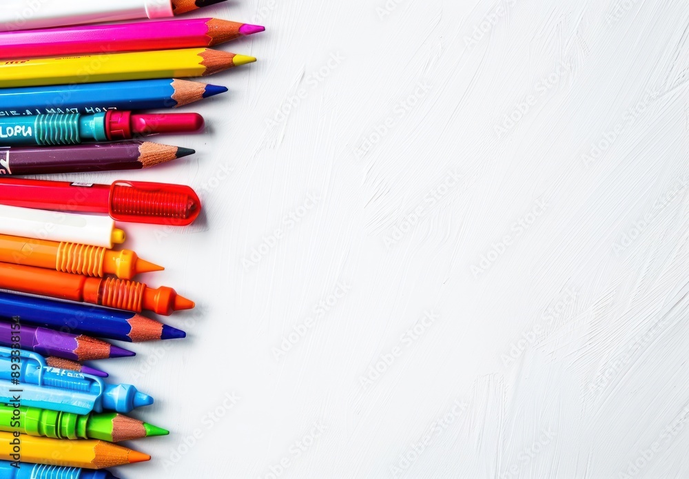 pencils on a white background pencils on a white background