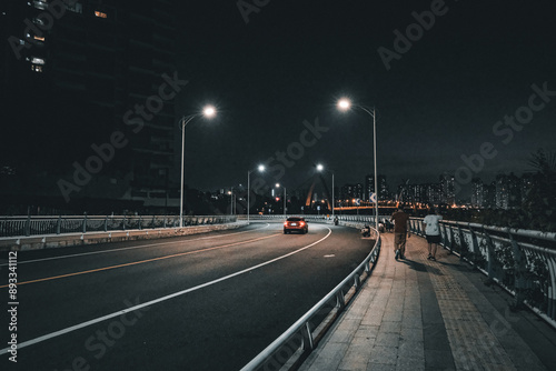 Quiet city road in Nanning, Guangxi, China