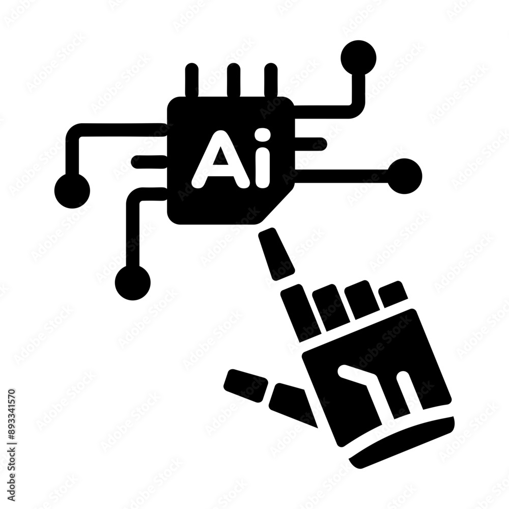 Ai interaction icon in filled style Ai interaction icon in filled style