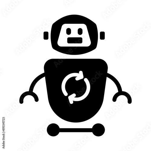 A filled icon of robot upgrade