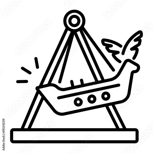 A swinging boat icon in linear style