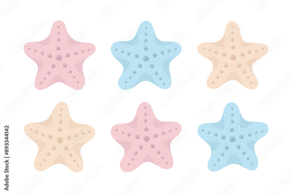 Set of colored sea starfish. Clipart on transparent background. Set of colored sea starfish. Clipart on transparent background.