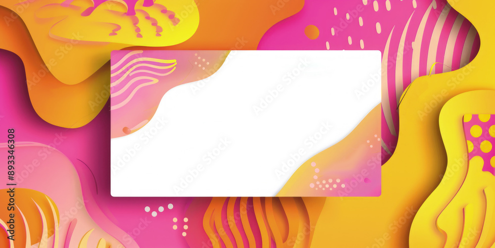Obraz premium Geometric curves shape summer background vector design. 