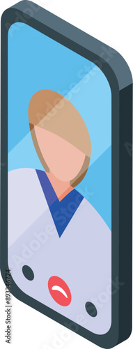 Doctor is having a video call on a smartphone, providing remote medical consultation