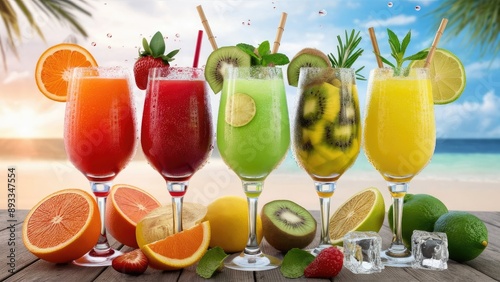 Sparkling Fruit Infused Mocktails