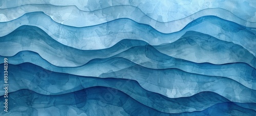 Wallpaper Mural Abstract blue watercolor background with wavy shapes and texture. Blue gradient for design. Torontodigital.ca
