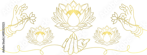 hand and lotus flower vector design, eps 4