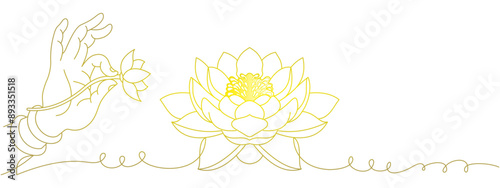 vector design of hands and lotus flowers for Vesak Day, EPS 7