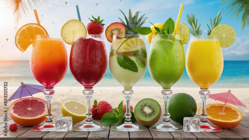Fototapeta premium Vacation Vibes with Citrus Cocktails