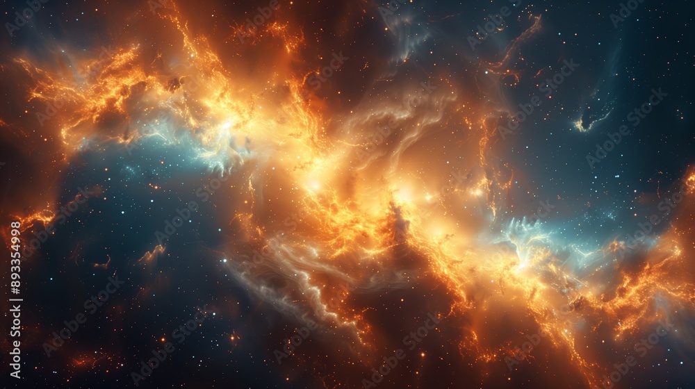 Naklejka premium A Cosmic Firestorm in the Deep Space Nebula