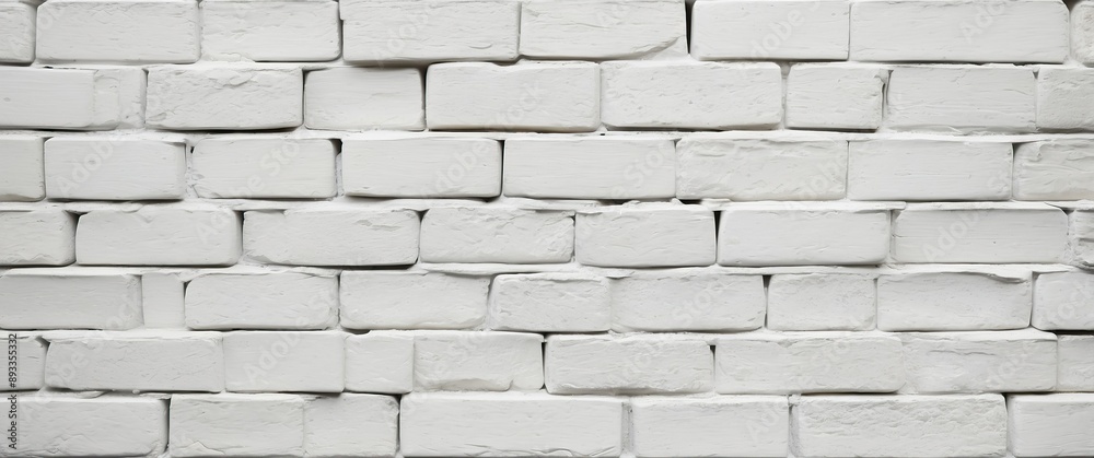 Obraz premium A pristine white brick wall, showcasing a clean and minimalist aesthetic, ideal for modern decor or renovation projects.