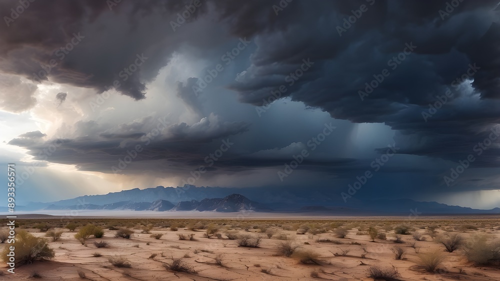 Stormy sky with a backdrop of a desert terrain. Stormy sky with a backdrop of a desert terrain.