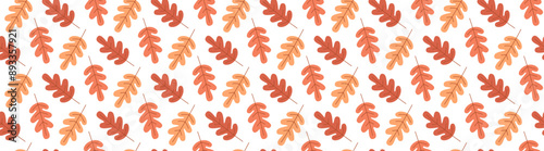 Autumn leaf pattern. Oak leaves repeat background. 
