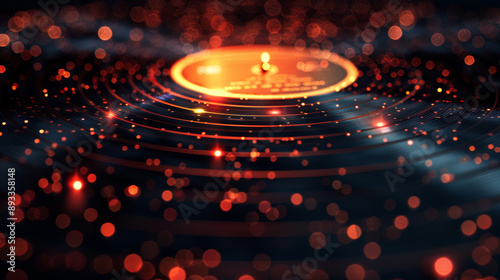 a vinyl golden and black record closeup, Golden Record Awards ceremony poster