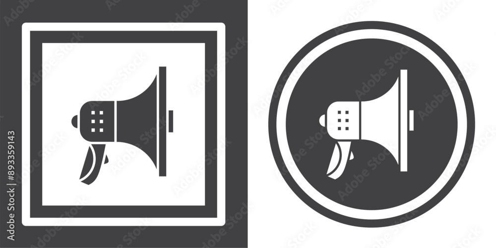 Vector. Megaphone symbol. Black and white icon symbol design in flat. Vector. Megaphone symbol. Black and white icon symbol design in flat.