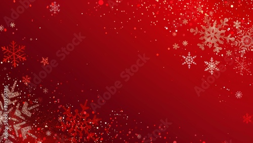 Celebrate the season with a festive red holiday background adorned with snowflakes, perfect for Christmas and winter celebrations. Spread joy and cheer with this stylish and vibrant design