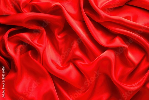 Soft, flowing red silk fabric draped and folded in an intricate pattern