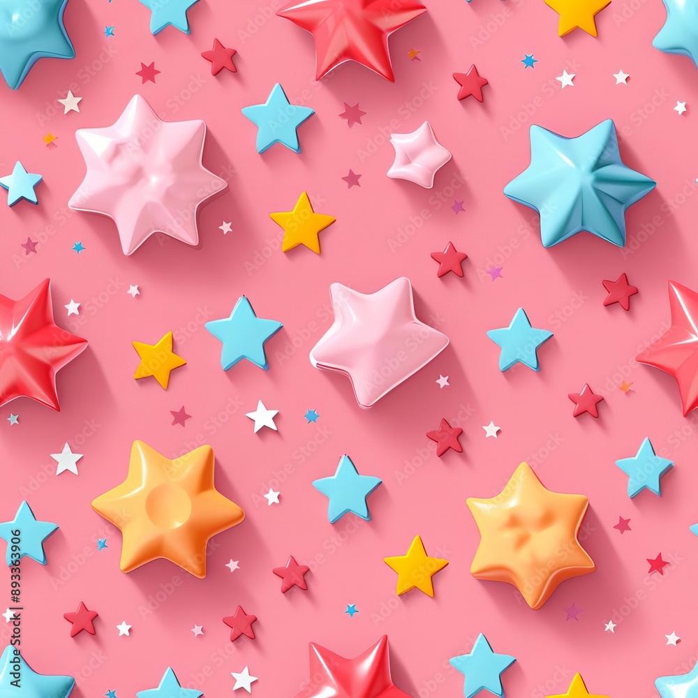 A few random stars, evenly spaced on a pastel pink background, modern magazine cover style, vibrant and fun, high resolution A few random stars, evenly spaced on a pastel pink background, modern magazine cover style, vibrant and fun, high resolution
