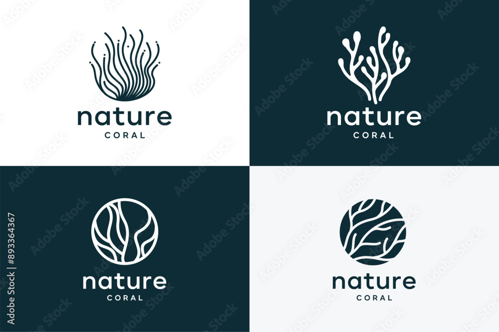 Mega set of collection icon Neuron Nerve Cell vector template, Coral Seaweed logo design inspiration Mega set of collection icon Neuron Nerve Cell vector template, Coral Seaweed logo design inspiration