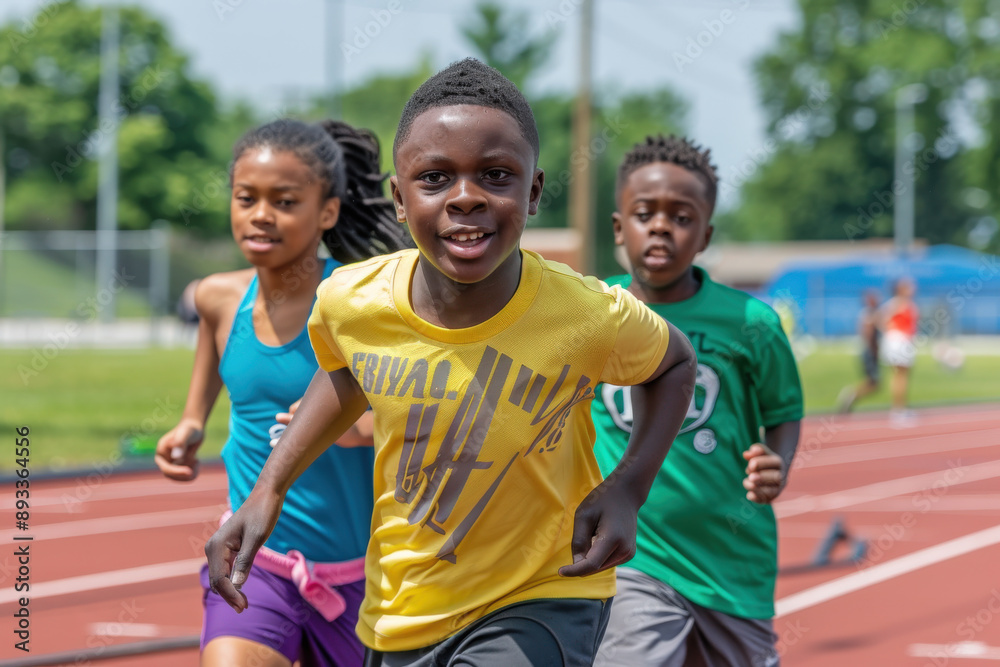 Obraz premium Children Running Track Race 
