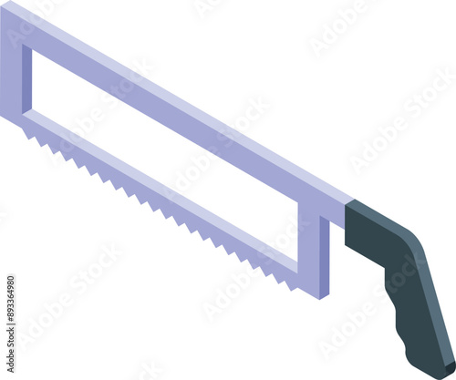 Bonesaw icon, isometric style, showing the concept of cutting and butchery