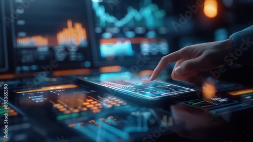 conceptual image of a digital treasury assistant analyzing financial reports and generating insights automatically