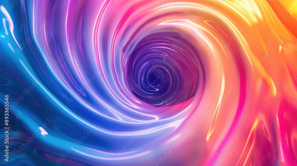 Fototapeta premium Colorful, abstract, swirl 3D background, vibrant, fluid, illusion