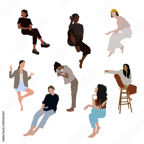 8 silhouettes silhouettes of women in routine

