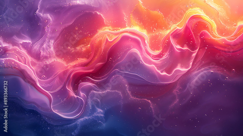 Abstract swirling colorful nebula with vibrant pink, purple, and orange hues creating a dreamy and ethereal cosmic background.