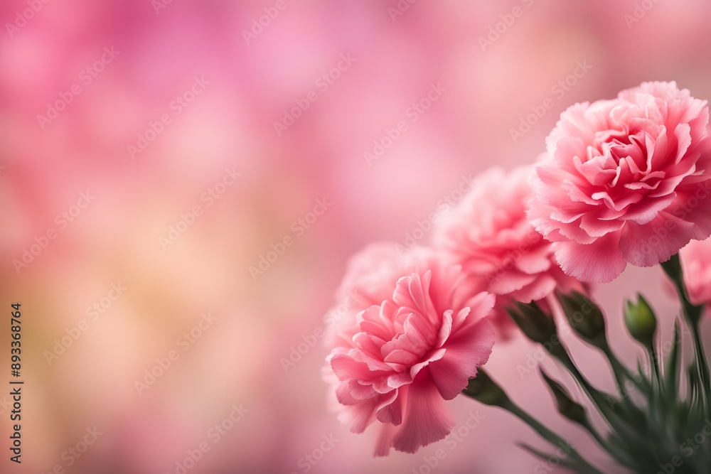 Carnation flowers bokeh background, AI Generated Carnation flowers bokeh background, AI Generated